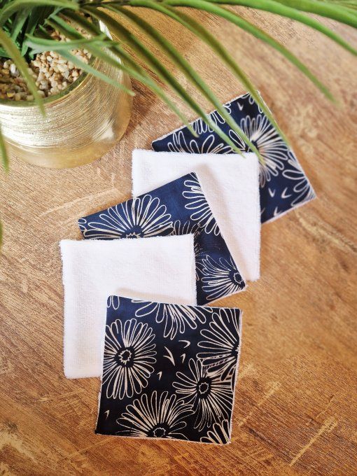 5 Lingettes démaquillantes Fleuri marine