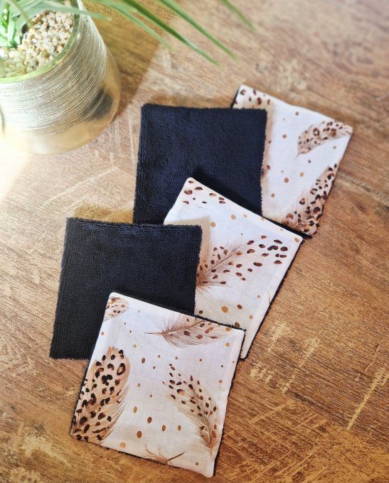 5 Lingettes démaquillantes Plumes léopard