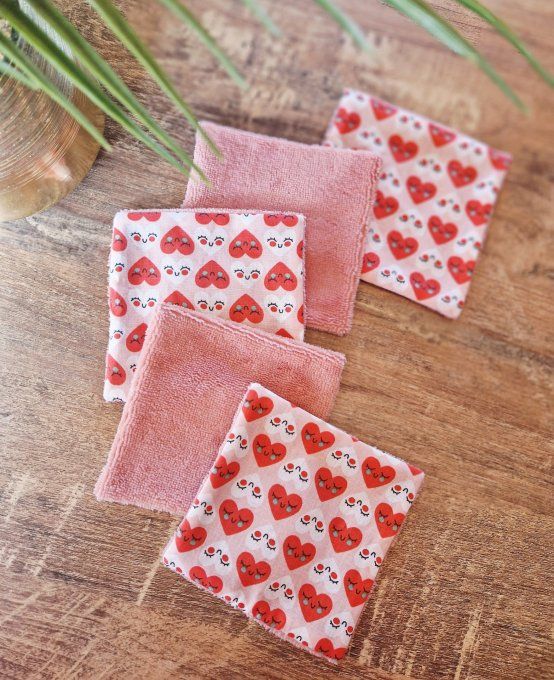 5 Lingettes démaquillantes Cœur visage