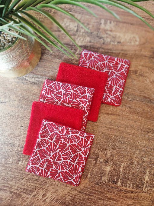5 Lingettes démaquillantes Symétrie rouge