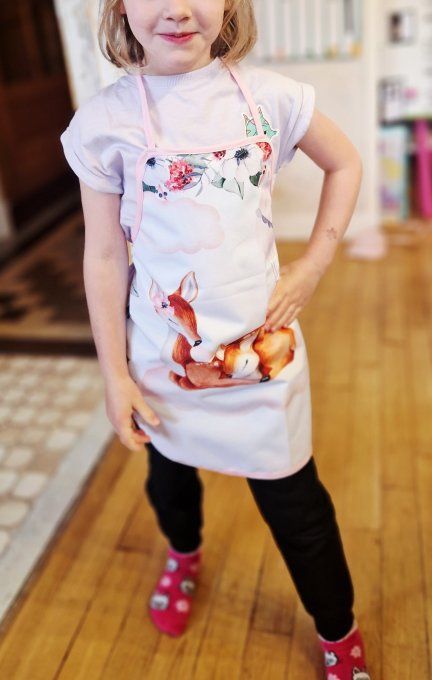 Tablier Enfant Biche Rose