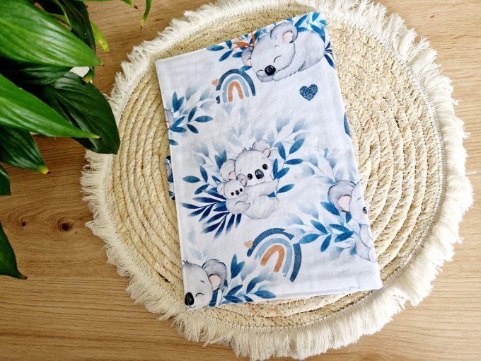 Pochette à langer Panda bleue