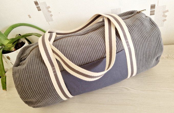 Sac Bowling velours gris 