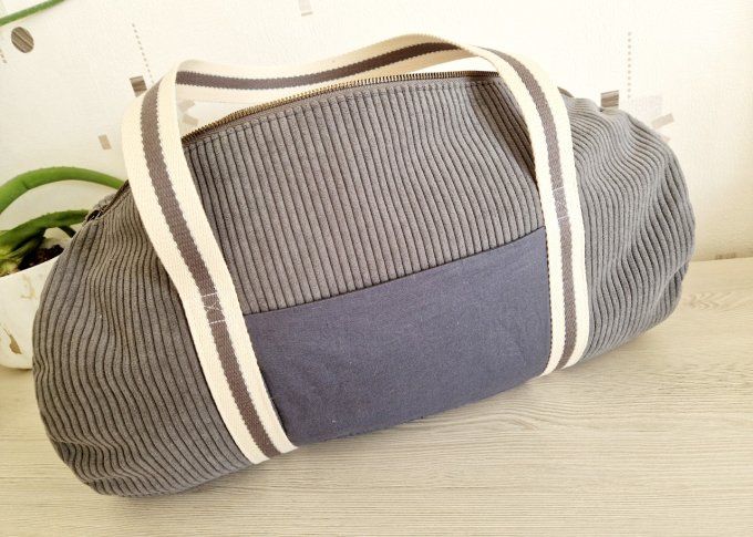 Sac Bowling velours gris 