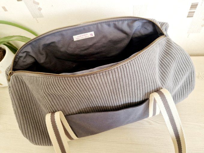 Sac Bowling velours gris 