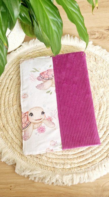Protège carnet de santé tortu rose