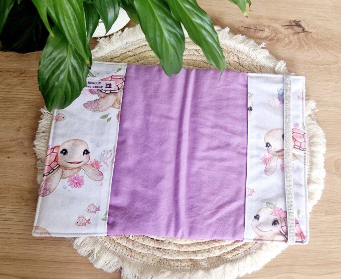 Protège carnet de santé tortu rose