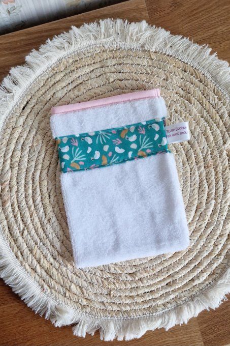 Paire gant de toilette rose
