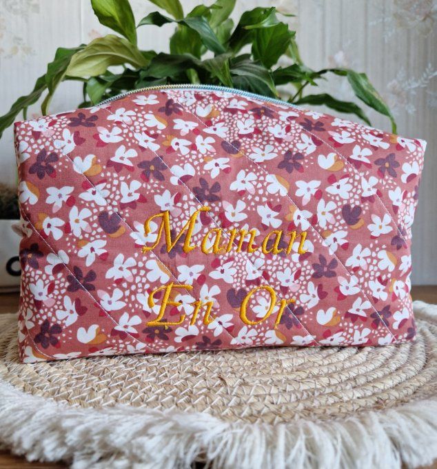 Trousse de toilette Maman En Or fleuri - Copie