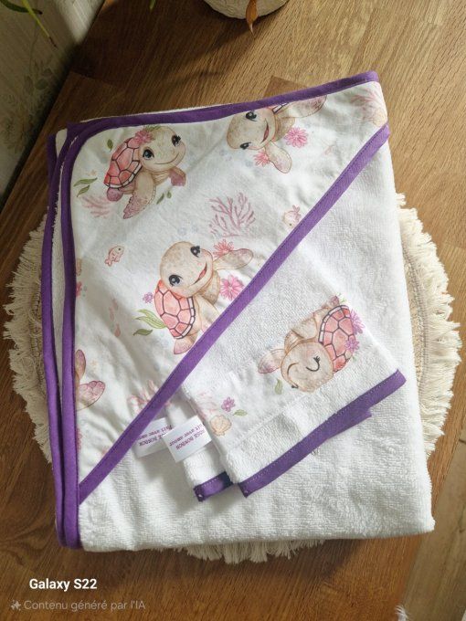 Ensemble cape tortu rose 