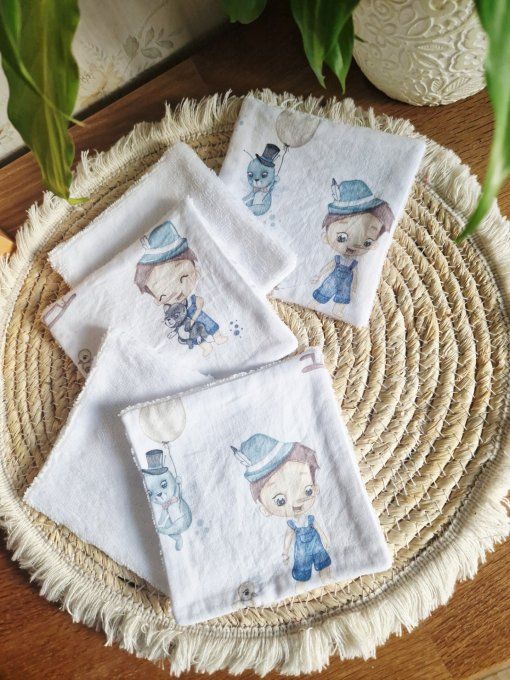 5 lingettes carré lavable Ecolier 