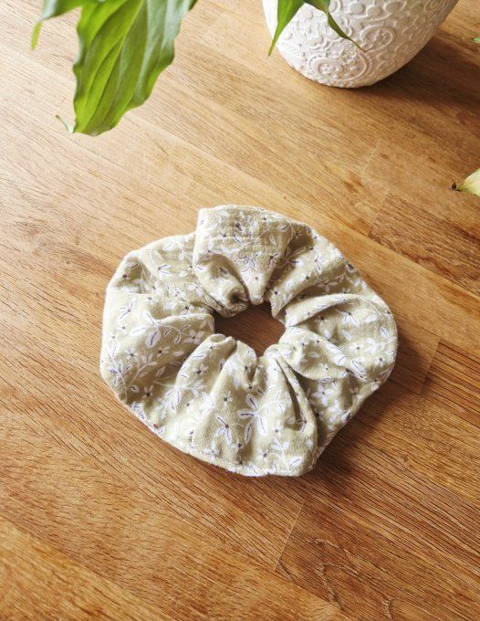 Chouchou Double Gaze Feuillage Vert Clair