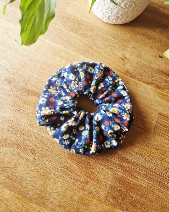 Chouchou Fleuri Bleu et Rouge