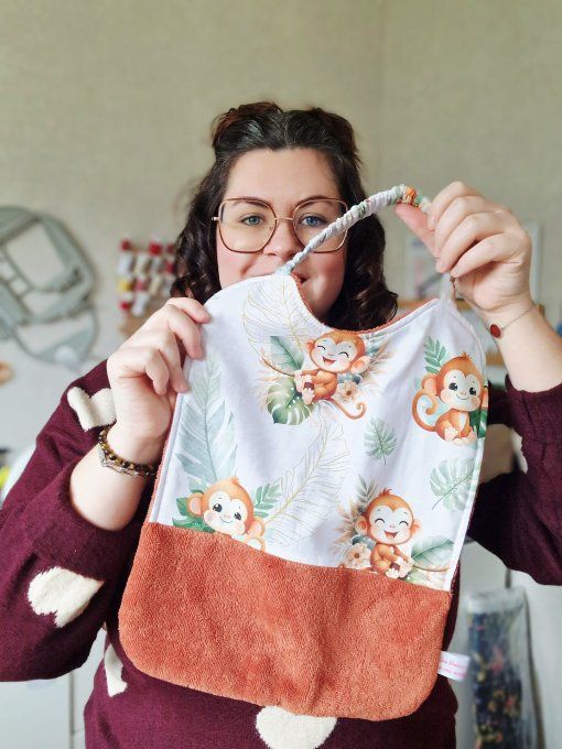 Bavoir Elastique Baby Singe